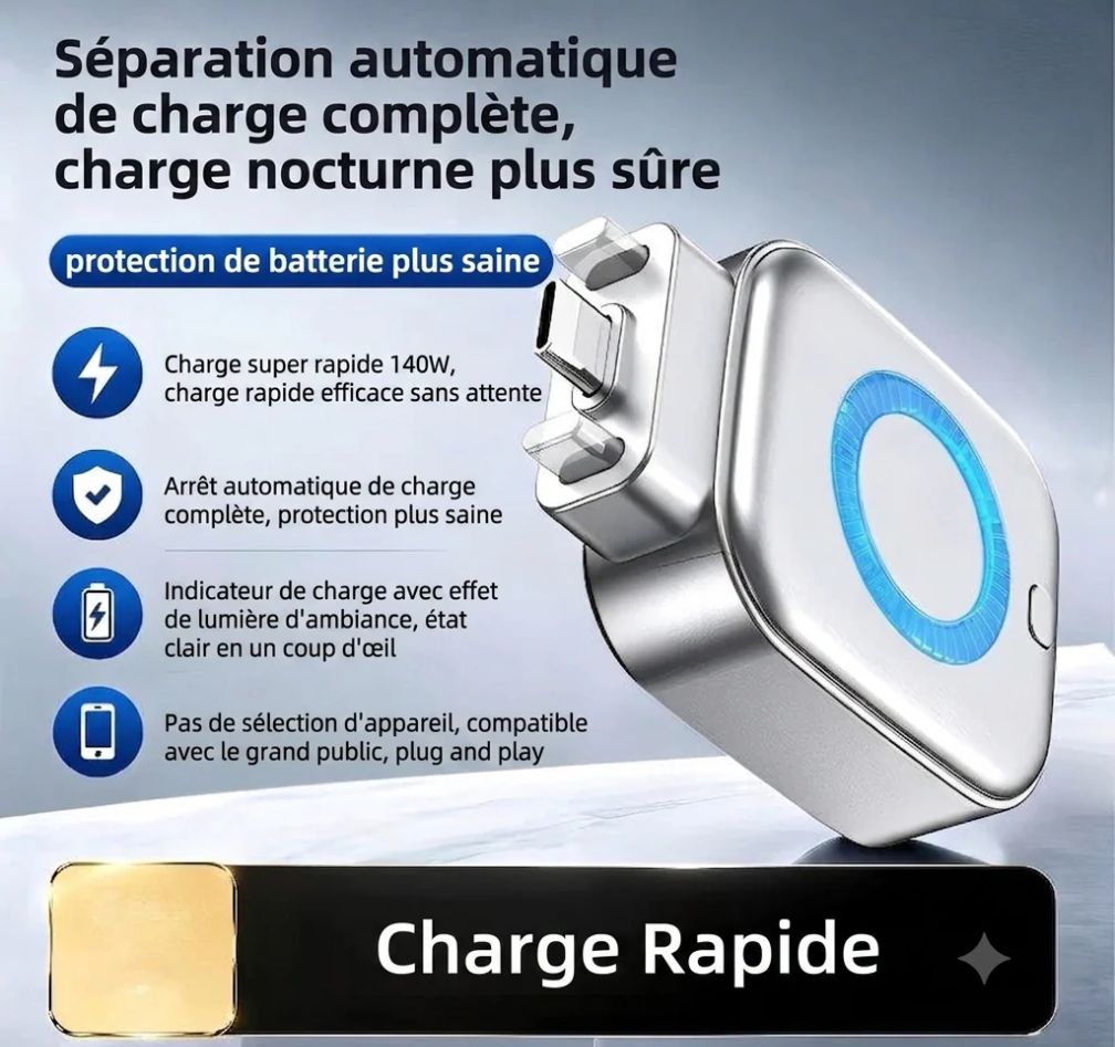 Mini Power Bank Type-C Magnétique – Recharge Rapide et Portable 🔋