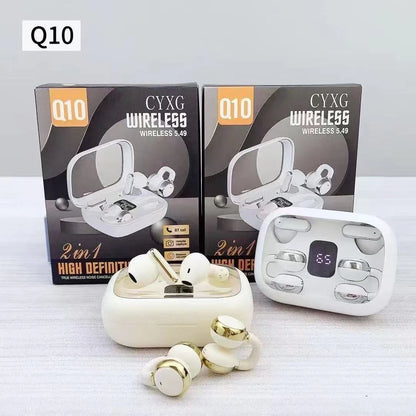 TWS Q10 – Écouteurs Sans Fil 2 en 1 avec Affichage Batterie